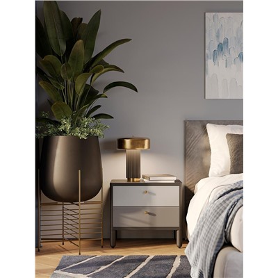 Ковер из хлопка с рисунком Tea plantation серого цвета из коллекции Terra, 160х230 см