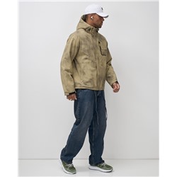 Куртка спортивная мужская весна осень бежевого цвета 25473B