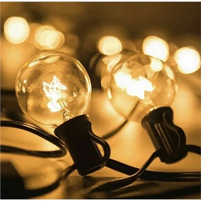 Уличная гирлянда на солнечной батарее Лампочки в стиле ретро, 3м, 20ламп