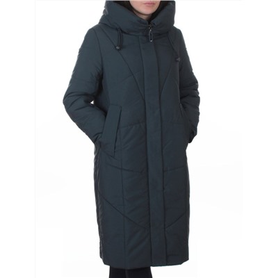 A616 BLUE/GRAY Пальто зимнее женское (верблюжья шерсть, +120 гр. холлофайбер)