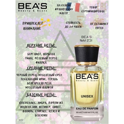 Beas M231 Tom Ford Noir For Men edp 50 ml, Парфюм мужской Beas M231 создан по мотивам аромата Tom Ford Noir