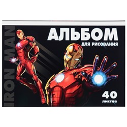 Альбом для рисования А4, 40 листов, на склейке, «Мстители»
