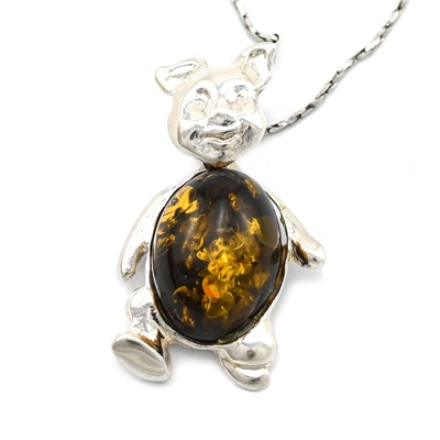 Подвеска с янтарем С925 Пяточок 16*27мм цв.зеленый, 2,6г