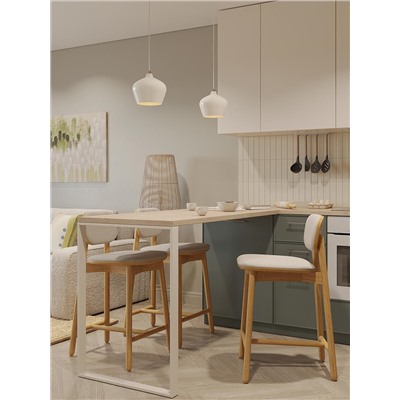 Стул полубарный Saga, рогожка, бежевый