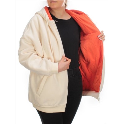 2562 BEIGE/ORANGE Худи женское (50 гр. синтепон)