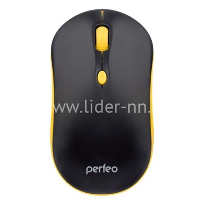 Мышь проводная PERFEO MOUNT USB (черный/желтый)