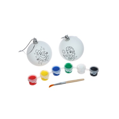УЦЕНКА Елочные шары под раскраску, 2 шт., краски, Холодное Сердце