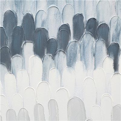 Панно декоративное с ручной росписью By Feel, 140х70 см, серо-голубое