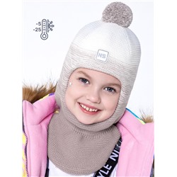 Шлем утепленный для девочки NIKASTYLE 10з10423 кремовый капучино