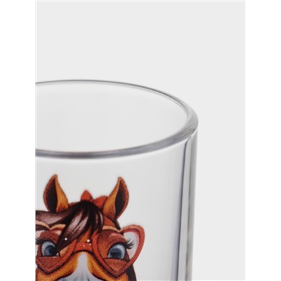 Набор стопок «Гладкий. Крейзи лошадки», 50 мл, 6 шт., стекло, прозрачный