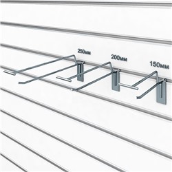 Крючок для экономпанелей с ценникодержателем, d=4.8 мм, L=15 см, цвет хром