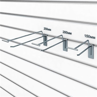Крючок для экономпанелей с ценникодержателем, d=4.8 мм, L=15 см, цвет хром