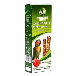 Зерновые палочки "Пижон" для птиц, с фруктами, 2 шт, 90 г