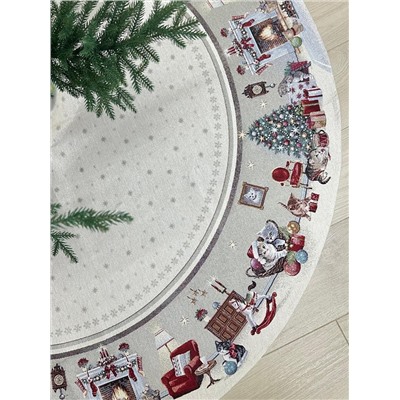 Котята у камина Юбка для елки д160см 2312398 подгиб