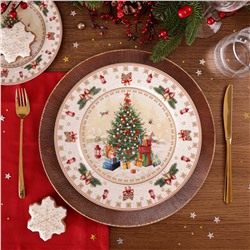 НАБОР ТАРЕЛОК ОБЕДЕННЫХ LEFARD "ЕЛКА" 2 ШТ. 27 СМ (КОР=9НАБ.)