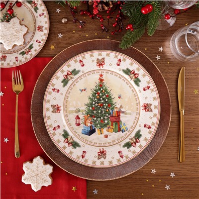 НАБОР ТАРЕЛОК ОБЕДЕННЫХ LEFARD "ЕЛКА" 2 ШТ. 27 СМ (КОР=9НАБ.)