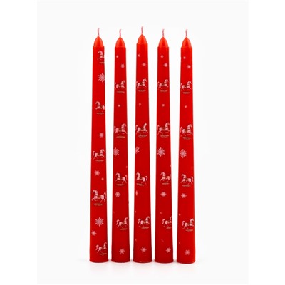 Свечи новогодние «Самых ярких воспоминаний», набор 5 шт., красные