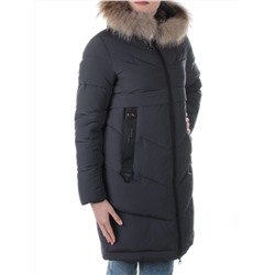 19-896 DK. GRAY Пальто с мехом енота Kacuci