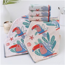 Zhiyang New Cotton Tister Giant Birds Towel Four -layer Gauze Follow Scarf Wipe Hand Scarf Manufacturers Wholesale Kitchen Scarf