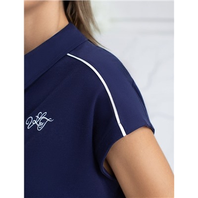 Футболка-поло из фактурного трикотажа