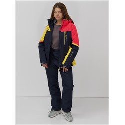 Горнолыжный костюм женский зимний УЦЕНКА малинового цвета 02819M