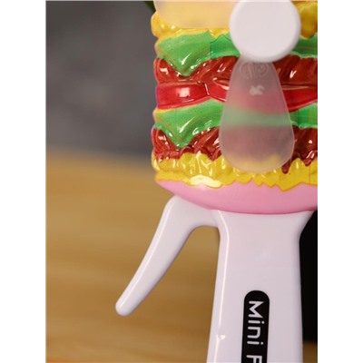 Портативный механический ручной вентилятор «Burger», mix, шоу-бокс 24 шт.