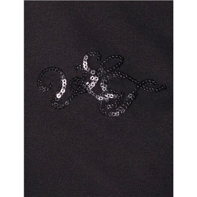 Нарядная футболка с принтом пайетками из премиального хлопка с эластаном