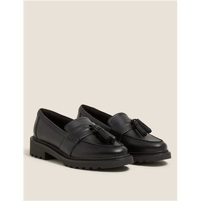 Kids' Leather Slip-on School Shoes (13 Small-7 Large)