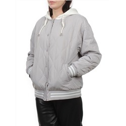 H24-90 GRAY Куртка бомбер демисезонная женская (100 гр. синтепон)