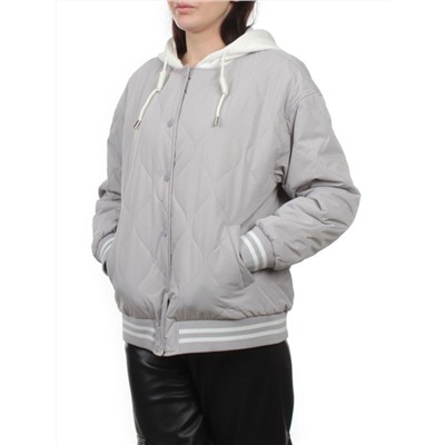 H24-90 GRAY Куртка бомбер демисезонная женская (100 гр. синтепон)