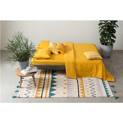 Набор из двух наволочек горчичного цвета из органического стираного хлопка из коллекции Essential, 70х70 см