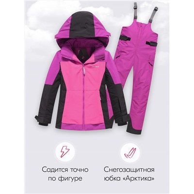Горнолыжный костюм зимний для девочки розового цвета 9434R