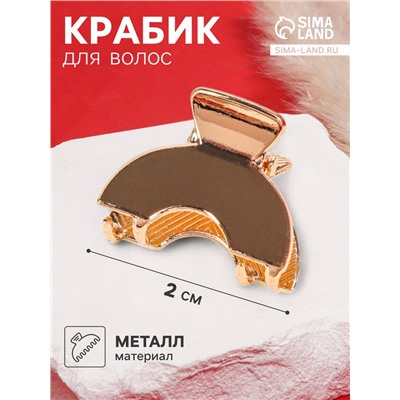 Крабик для волос «Брианна», дуга, 2 см, золото
