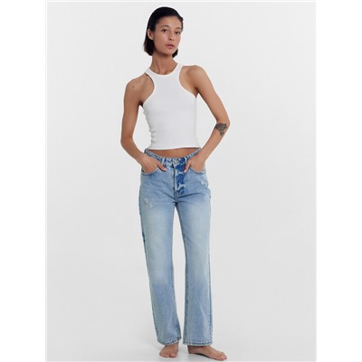 БРЮКИ ЖЕНСКИЕ ДЖИНСОВЫЕ 2024-DTW2301-1