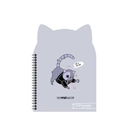 Записная книжка арт. 62753 ТЕРМУНАТОР / 180x250 мм, 80 л., гребень по длинной стороне, полноцветная печать, глянцевая ламинация. 65 г/м², одна краска, клетка, дизайнерский блок , фигурная вырубка/