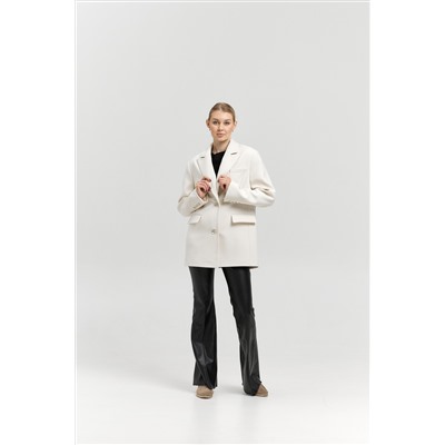 Пальто женское демисезонное 27100 (молочный/рубчик)