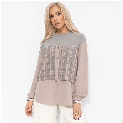 Свитшот комбинированный, Стиль по-взрослому (бежевый)