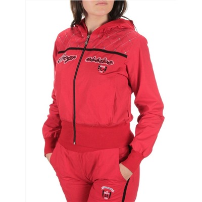 9601 RED/BLACK Костюм спортивный тройка женский (100% полиэстер )