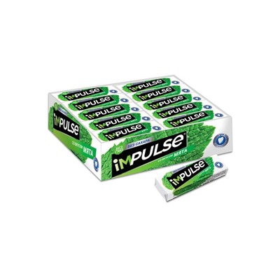 «Impulse», жевательная резинка со вкусом «Мята», без сахара, 14 г (упаковка 30 шт)
