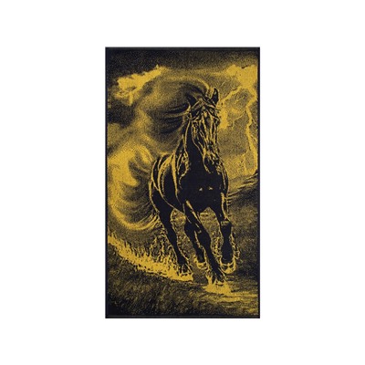 Полотенце махровое 6с103.412ж1 Огненная лошадь(т.желтый) 50х90см