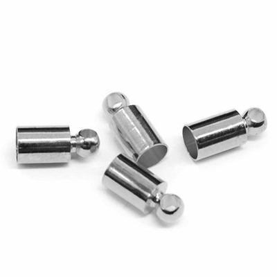 Концевик для шнурков 4*9мм серебристый, 10г (50штук)