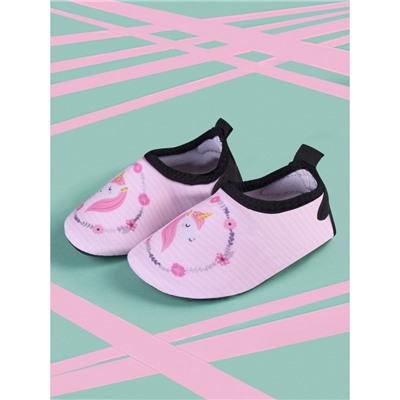 Коралловые тапочки аквашузы детские "Единорог розовый"