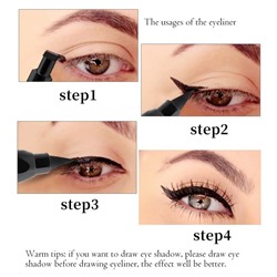 2-сторонняя подводка-фломастер с штампом стрелка QIC Liquid duo eyeliner