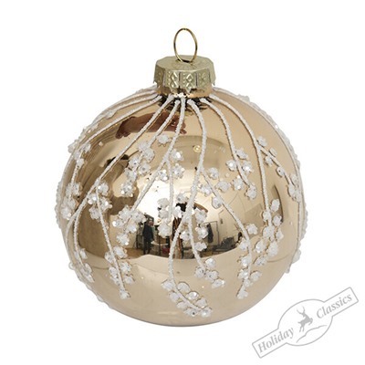 Шар "Снежная сюита" золотой глянцевый (стекло) 8 см