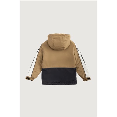 Куртка утеплённая для мальчика NIKASTYLE 4м4325 Черный кэмел Nikastyle