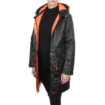 8188 BLACK Пальто демисезонное женское Cloud Lag Cat (100 гр. синтепон)