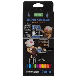 Карандаши 12цв Кофейные коты "ECO" Хатбер CS_091071/12/Китай