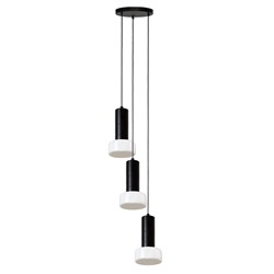 Светильник подвесной каскадный Fungus, Ø15х25 см, 3 плафона, белый/черный
