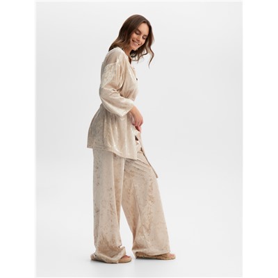 Комплект женский (жакет, брюки) KAFTAN Velvet р. 48-50, бежевый
