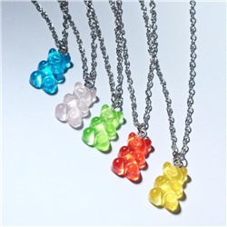 Кулон на цепочке «Мармеладный мишка», цепочка, МИКС в серебре, 45 см